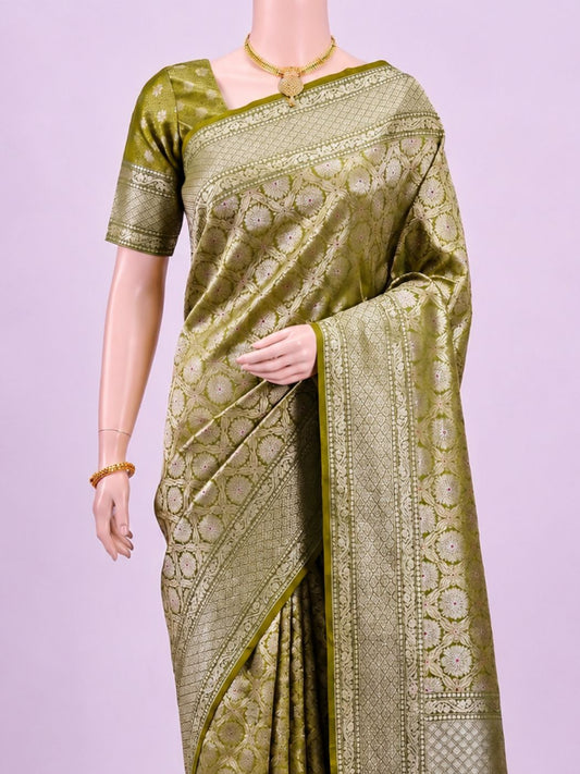 Green Katan Silk Saree Dummy View 02