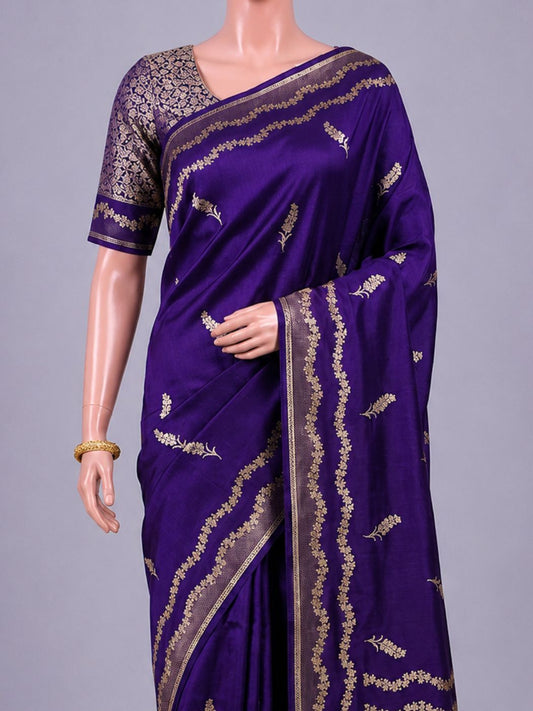 Purple Katan Silk saree Dummy View 02