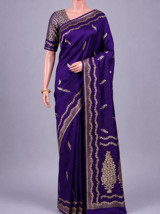Purple Katan Silk saree Dummy View 01