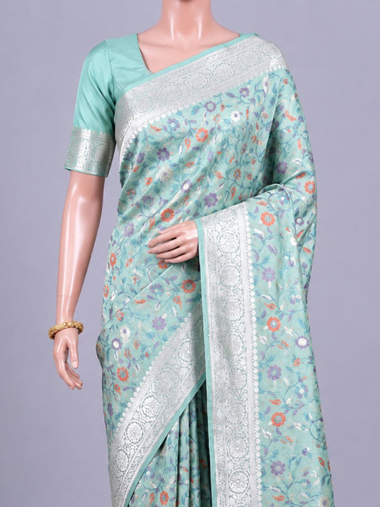 Mint Green Katan Silk Saree Dummy View 02