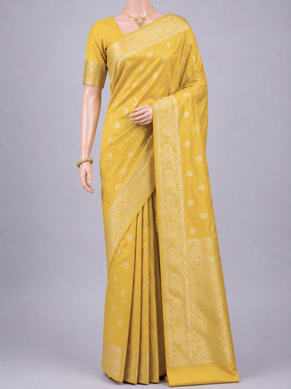 Yellow Katan Silk Saree Dummy View 01