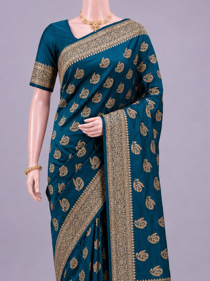 Teal Blue Katan Silk