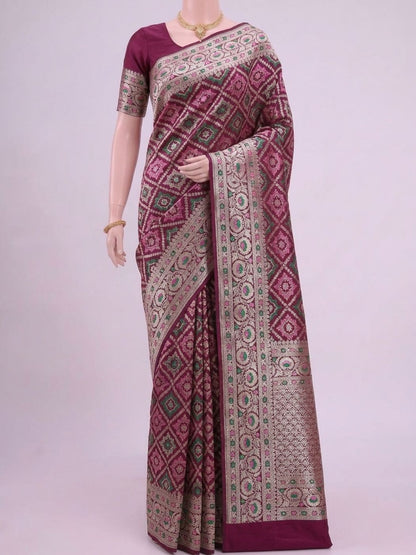 Wine katan Silk Saree Dummy View 01