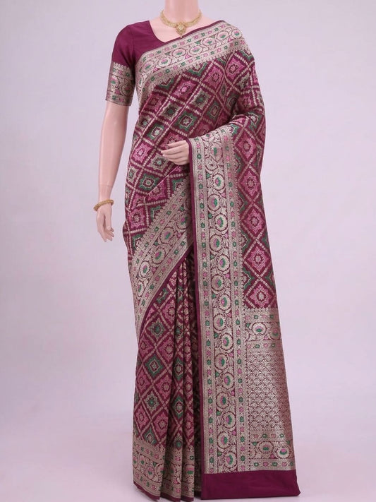 Wine katan Silk Saree Dummy View 01