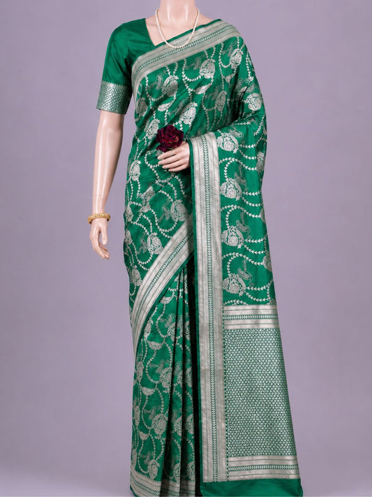 Bottle Green Katan Silk