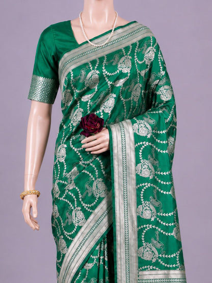 Bottle Green Katan Silk