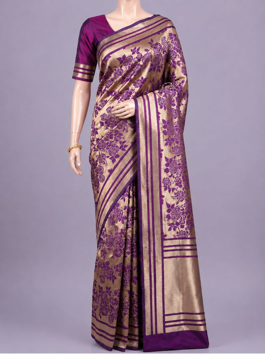 Deep Maroon-Plum Katan Silk