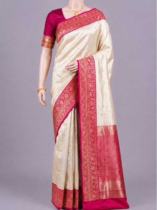 White Katan Silk Saree
