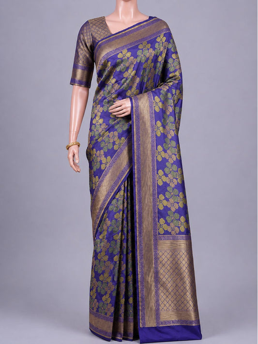Purple Katan Silk Saree