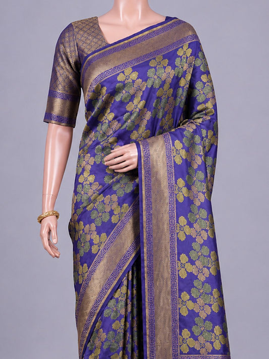 Purple Katan Silk Saree