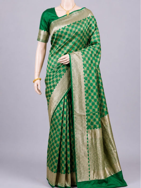 Green Katan Silk Saree