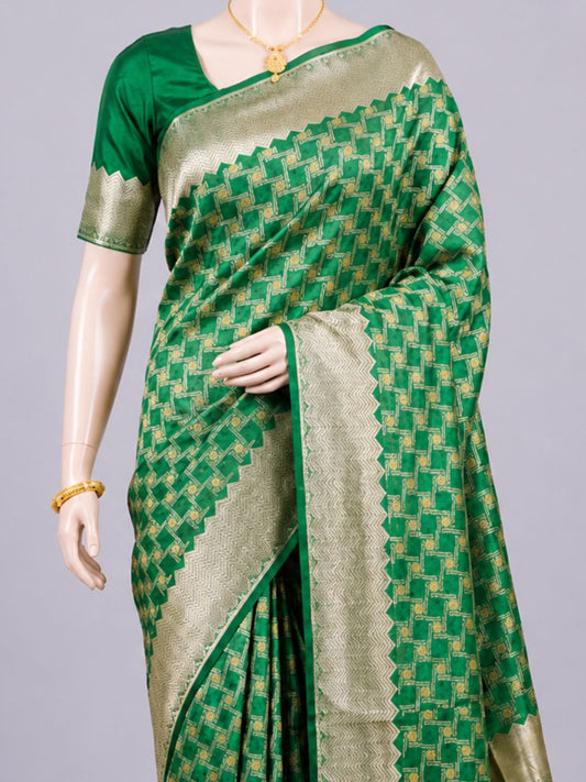 Green Katan Silk Saree