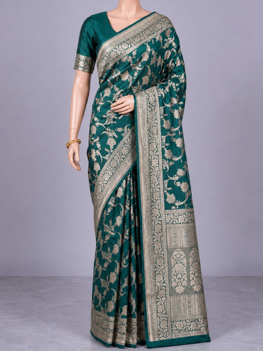 Green Chiniya Silk Saree