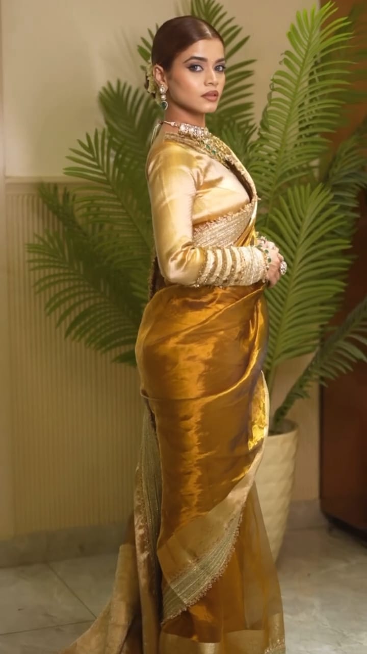 Mehndi Green Tissue Silk