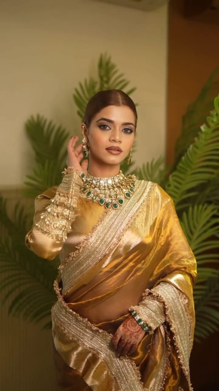 Mehndi Green Tissue Silk