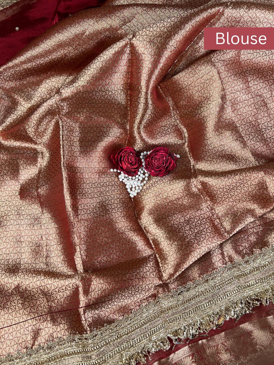 Wine Broacde Blouse