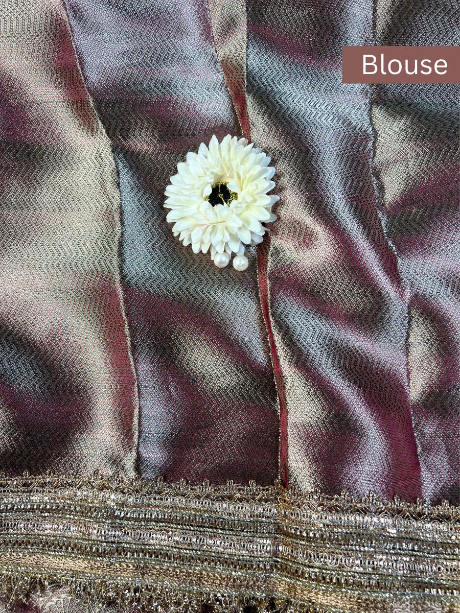 Wine Brocade Blouse