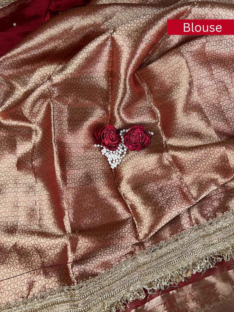 Wine Brocade Blouse