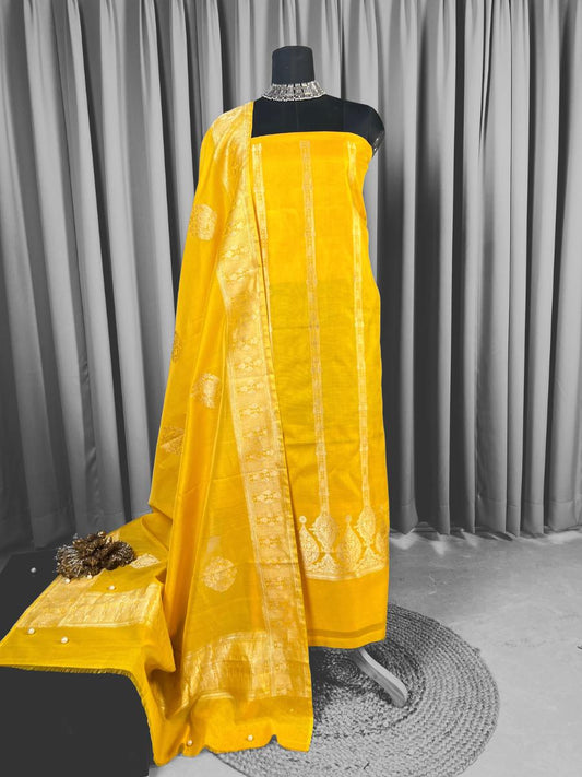 Yellow Katan Silk Suit