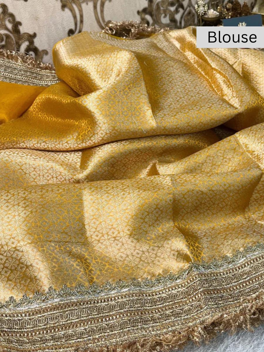 Yellow Brocade Blouse