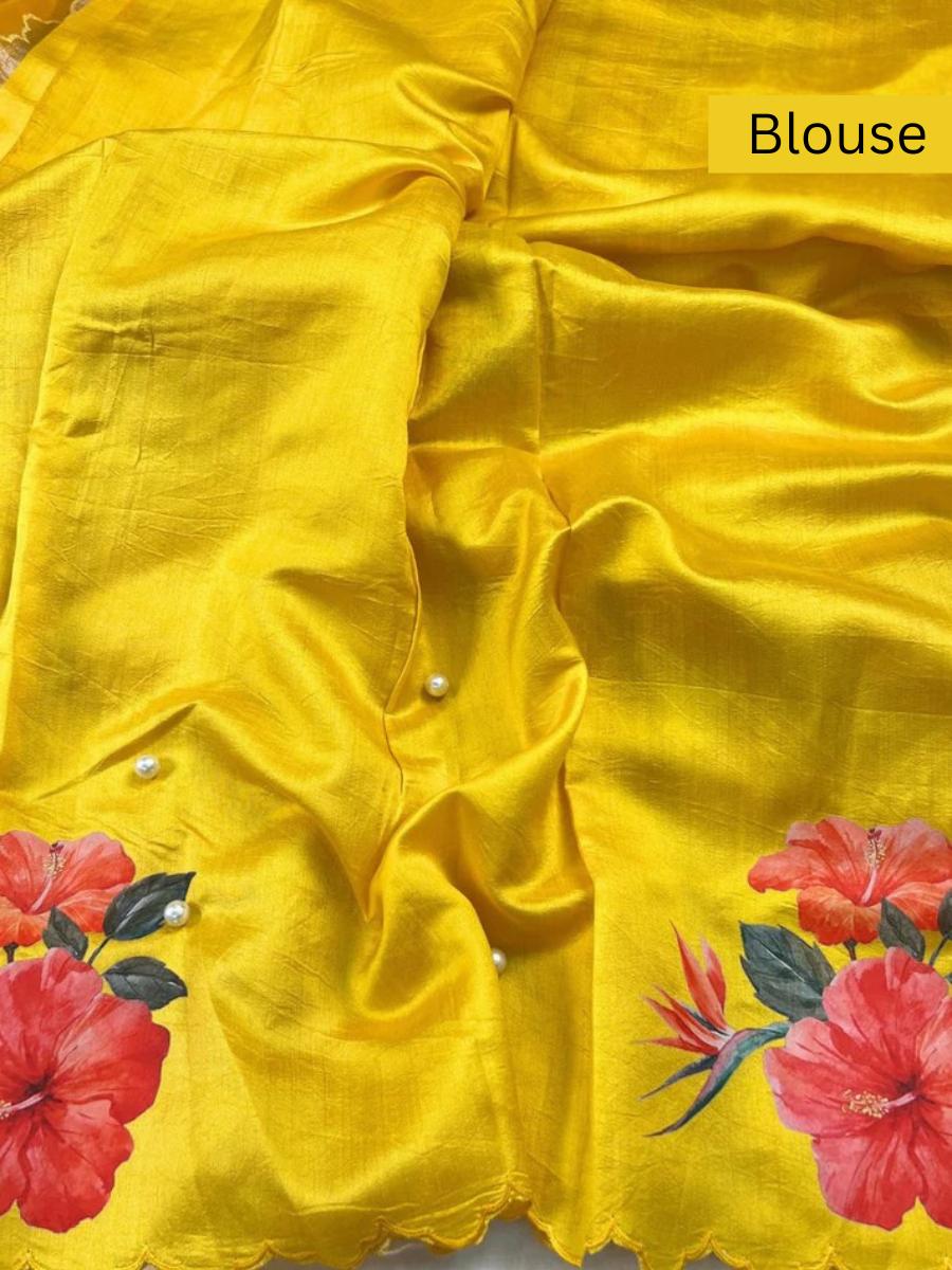 Yellow Kora Tissue Silk Blouse