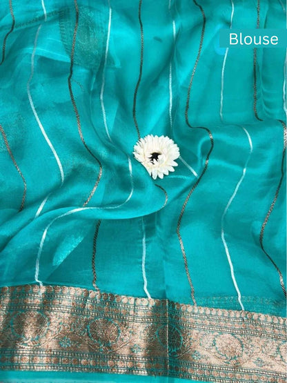  Aqua Blue Kora Silk Blouse