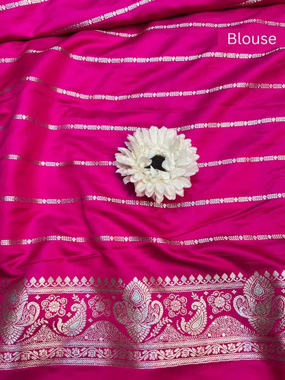 Hot Pink Mashru Silk Blouse