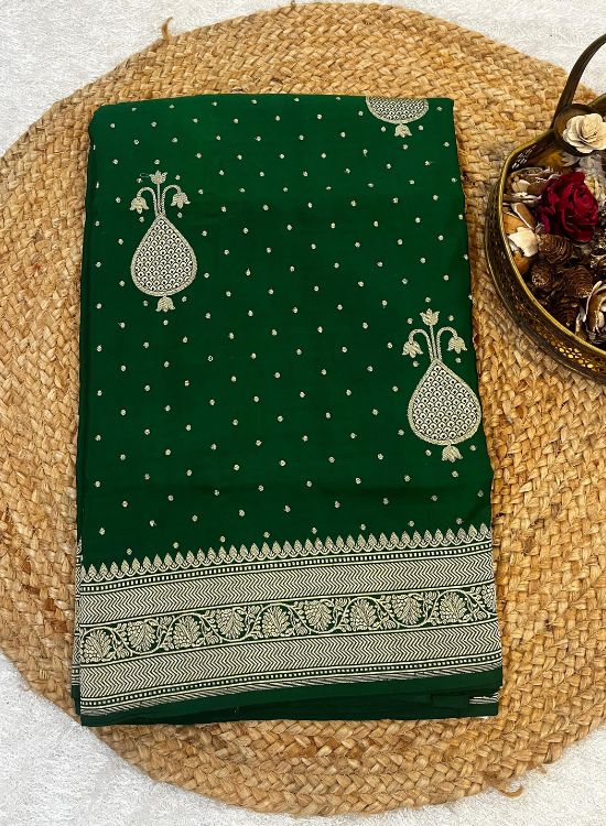 Green Katan silk saree