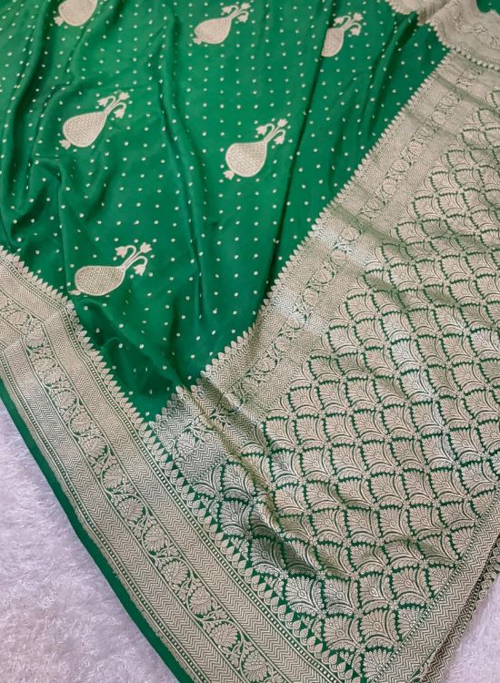 Green Katan silk saree