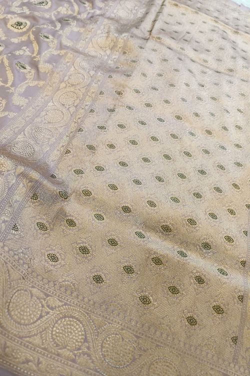 Handwoven Light Mauve Katan Silk Saree
