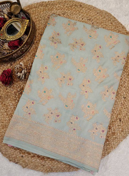 Sage Green Katan Silk Saree