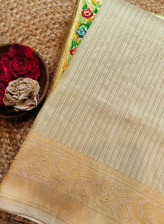 Handwoven Yellow Katan Silk Saree