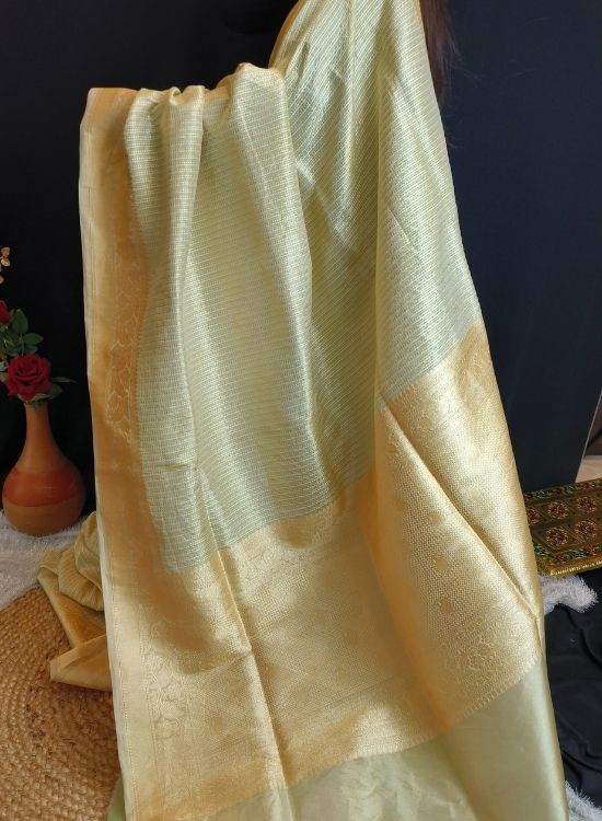 Handwoven Yellow Katan Silk Saree