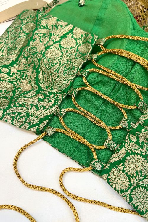 Green Banarasi Brocade Corset